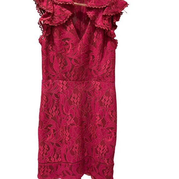 Lace Cocktail Dress by Adelyn’s Rae: Dark Raspberry - Picture 8 of 11